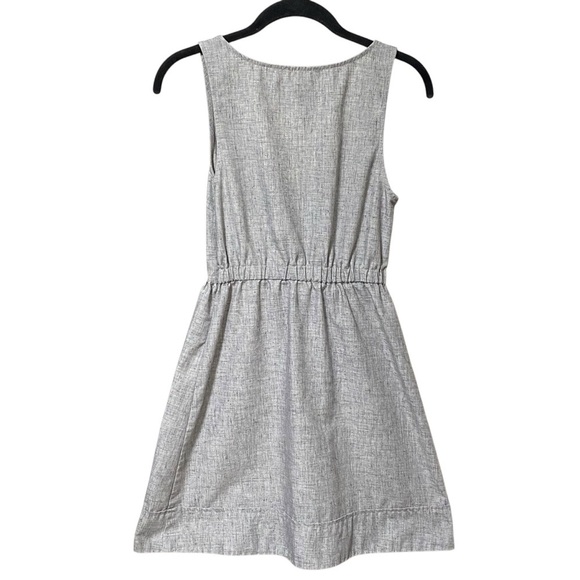 Cope Gray Linen Blend Mini Dress Size 0 Sleeveless Retro Button Front Pockets - Picture 2 of 4